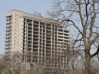 A 20-story-high ''rotten end building'' is being seen in Nanjing, Jiangsu province, China, on March 19, 2024. It is understood that the buil...