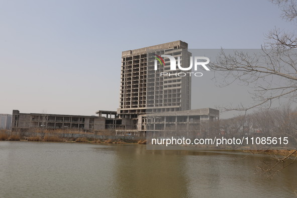 A 20-story-high ''rotten end building'' is being seen in Nanjing, Jiangsu province, China, on March 19, 2024. It is understood that the buil...