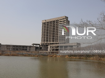 A 20-story-high ''rotten end building'' is being seen in Nanjing, Jiangsu province, China, on March 19, 2024. It is understood that the buil...