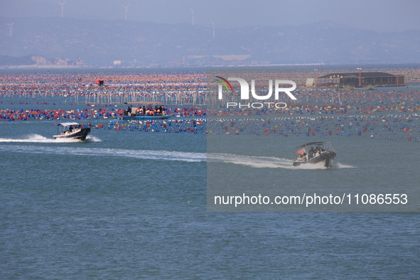 The Nanao Island Ocean Ranch is operating in Shantou, Guangdong province, China, on March 11, 2024. 