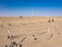 In Jiuquan, China, on March 18, 2024, an aerial photo shows the Jinta Zhongguang Solar 100,000kw solar thermal + 600,000kW photovoltaic proj...