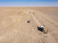 In Jiuquan, China, on March 18, 2024, an aerial photo shows the Jinta Zhongguang Solar 100,000kw solar thermal + 600,000kW photovoltaic proj...