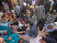 People are gathering to receive leech therapy on the occasion of Nowruz, the beginning of the year in the Persian calendar, in Srinagar, Kas...