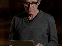 Willem Dafoe is reading poems by Gabriele Tinti at The Pantheon in Rome, Italy, on March 21, 2024. (