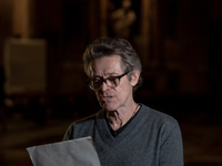 Willem Dafoe is reading poems by Gabriele Tinti at The Pantheon in Rome, Italy, on March 21, 2024. (