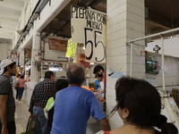 Chickens are for sale at a market in Mexico City. Recently, the Ministry of Health of Tlaxcala, Mexico, issued an epidemiological alert due...