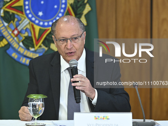 Brazil's Vice President Geraldo Alckmin is participating with President Luiz Inacio Lula da Silva in a ceremony at the Planalto Palace in Br...