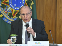 Brazil's Vice President Geraldo Alckmin is participating with President Luiz Inacio Lula da Silva in a ceremony at the Planalto Palace in Br...