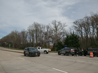 Maryland Transportation Authority Police work alongside Maryland Department of Transportation officials to deliver supplies to emergency off...