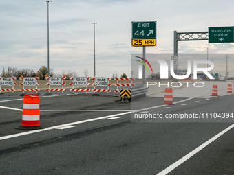 Interstate 695 in Baltimore, Maryland remains closed on March 28, 2024 after the Francis Scott Key Bridge was hit by a cargo ship which lost...