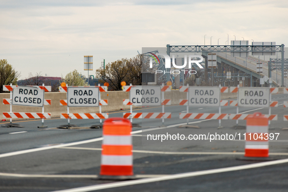 Interstate 695 in Baltimore, Maryland remains closed on March 28, 2024 after the Francis Scott Key Bridge was hit by a cargo ship which lost...