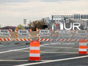 Interstate 695 in Baltimore, Maryland remains closed on March 28, 2024 after the Francis Scott Key Bridge was hit by a cargo ship which lost...