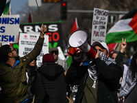 EDMONTON, CANADA - MARCH 30:
Members of the Palestinian diaspora and local activists from left-wing parties, including the Communist Party o...