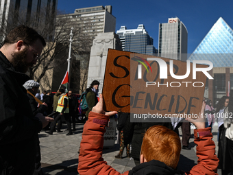 EDMONTON, CANADA - MARCH 30:
Members of the Palestinian diaspora and local activists from left-wing parties, including the Communist Party o...