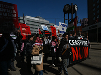 EDMONTON, CANADA - MARCH 30:
Members of the Palestinian diaspora and local activists from left-wing parties, including the Communist Party o...