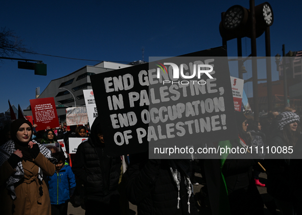 EDMONTON, CANADA - MARCH 30:
Members of the Palestinian diaspora and local activists from left-wing parties, including the Communist Party o...