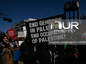 EDMONTON, CANADA - MARCH 30:
Members of the Palestinian diaspora and local activists from left-wing parties, including the Communist Party o...