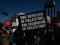 EDMONTON, CANADA - MARCH 30:
Members of the Palestinian diaspora and local activists from left-wing parties, including the Communist Party o...