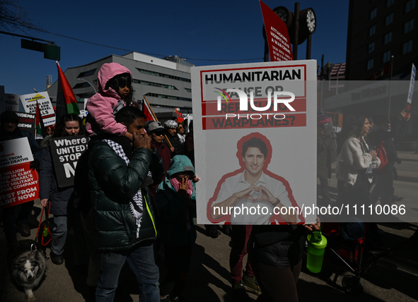 EDMONTON, CANADA - MARCH 30:
Members of the Palestinian diaspora and local activists from left-wing parties, including the Communist Party o...