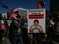 EDMONTON, CANADA - MARCH 30:
Members of the Palestinian diaspora and local activists from left-wing parties, including the Communist Party o...