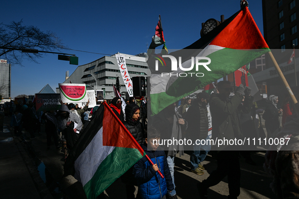 EDMONTON, CANADA - MARCH 30:
Members of the Palestinian diaspora and local activists from left-wing parties, including the Communist Party o...