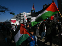 EDMONTON, CANADA - MARCH 30:
Members of the Palestinian diaspora and local activists from left-wing parties, including the Communist Party o...