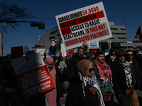 EDMONTON, CANADA - MARCH 30:
Members of the Palestinian diaspora and local activists from left-wing parties, including the Communist Party o...