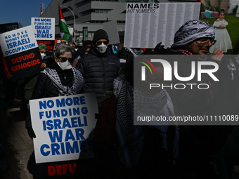 EDMONTON, CANADA - MARCH 30:
Members of the Palestinian diaspora and local activists from left-wing parties, including the Communist Party o...