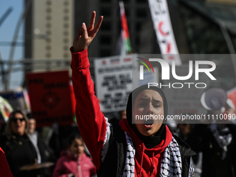 EDMONTON, CANADA - MARCH 30:
Members of the Palestinian diaspora and local activists from left-wing parties, including the Communist Party o...