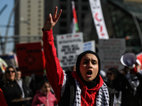 EDMONTON, CANADA - MARCH 30:
Members of the Palestinian diaspora and local activists from left-wing parties, including the Communist Party o...