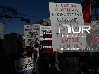 EDMONTON, CANADA - MARCH 30:
Members of the Palestinian diaspora and local activists from left-wing parties, including the Communist Party o...