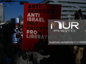 EDMONTON, CANADA - MARCH 30:
Members of the Palestinian diaspora and local activists from left-wing parties, including the Communist Party o...