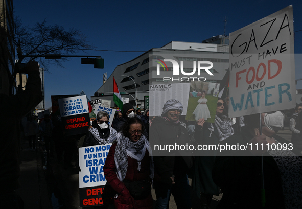 EDMONTON, CANADA - MARCH 30:
Members of the Palestinian diaspora and local activists from left-wing parties, including the Communist Party o...