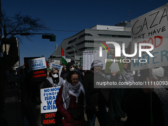 EDMONTON, CANADA - MARCH 30:
Members of the Palestinian diaspora and local activists from left-wing parties, including the Communist Party o...