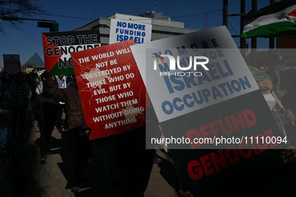 EDMONTON, CANADA - MARCH 30:
Members of the Palestinian diaspora and local activists from left-wing parties, including the Communist Party o...