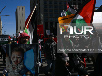 EDMONTON, CANADA - MARCH 30:
Members of the Palestinian diaspora and local activists from left-wing parties, including the Communist Party o...