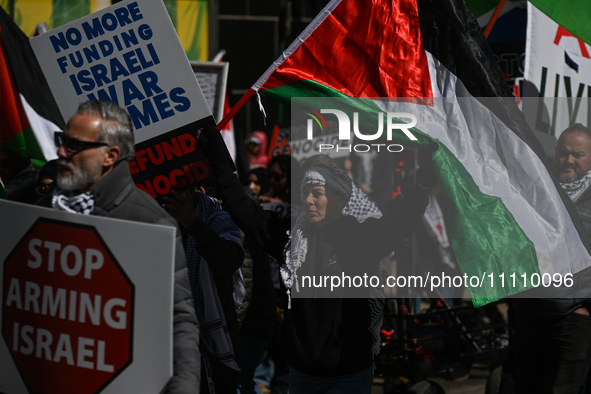 EDMONTON, CANADA - MARCH 30:
Members of the Palestinian diaspora and local activists from left-wing parties, including the Communist Party o...