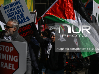 EDMONTON, CANADA - MARCH 30:
Members of the Palestinian diaspora and local activists from left-wing parties, including the Communist Party o...