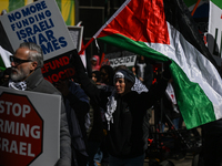 EDMONTON, CANADA - MARCH 30:
Members of the Palestinian diaspora and local activists from left-wing parties, including the Communist Party o...