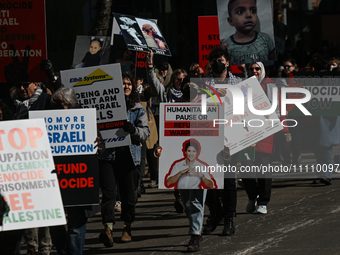 EDMONTON, CANADA - MARCH 30:
Members of the Palestinian diaspora and local activists from left-wing parties, including the Communist Party o...