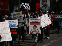 EDMONTON, CANADA - MARCH 30:
Members of the Palestinian diaspora and local activists from left-wing parties, including the Communist Party o...