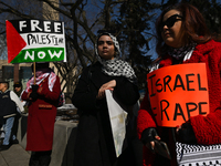 EDMONTON, CANADA - MARCH 30:
Members of the Palestinian diaspora and local activists from left-wing parties, including the Communist Party o...