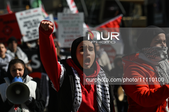 EDMONTON, CANADA - MARCH 30:
Members of the Palestinian diaspora and local activists from left-wing parties, including the Communist Party o...