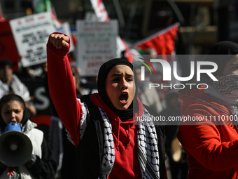 EDMONTON, CANADA - MARCH 30:
Members of the Palestinian diaspora and local activists from left-wing parties, including the Communist Party o...