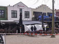 The hostage situation at the Petticoat cafe in Ede, Gelderland, Netherlands, is ending peacefully with the arrest of a suspect. A 28-year-ol...