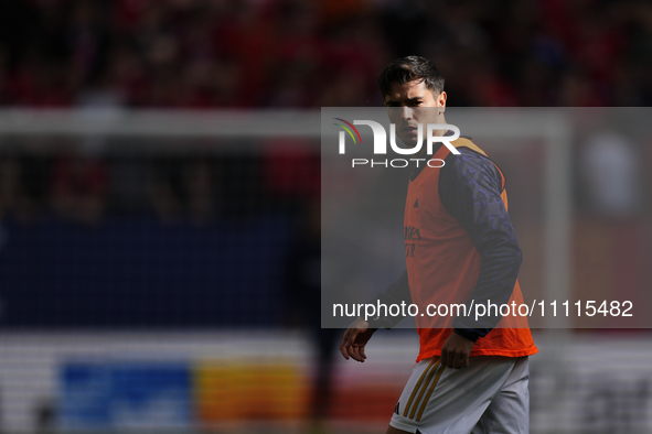 Brahim Diaz attacking midfield of Real Madrid and Spain during the warm-up before the LaLiga EA Sports match between CA Osasuna and Real Mad...