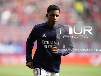 Rodrygo Goes right winger of Real Madrid and Brazil during the warm-up before the LaLiga EA Sports match between CA Osasuna and Real Madrid...