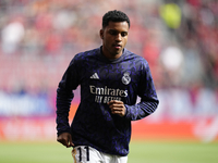 Rodrygo Goes right winger of Real Madrid and Brazil during the warm-up before the LaLiga EA Sports match between CA Osasuna and Real Madrid...