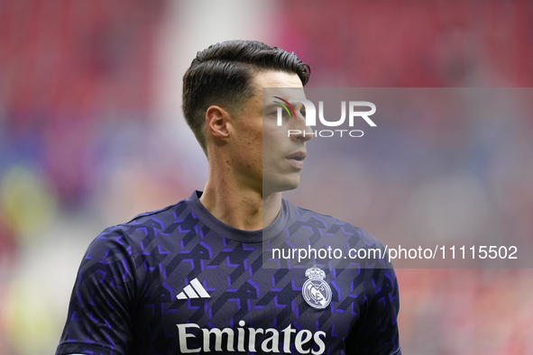 Kepa Arrizabalaga goalkeeper of Real Madrid and Spain during the warm-up before the LaLiga EA Sports match between CA Osasuna and Real Madri...