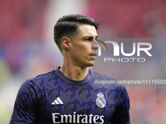 Kepa Arrizabalaga goalkeeper of Real Madrid and Spain during the warm-up before the LaLiga EA Sports match between CA Osasuna and Real Madri...